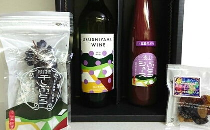 【令和6年産先行予約】 デラウェア 1箱 (5房前後)＋漆山ワイン＋ぶどうジュース＋枝付き干しぶどう 《令和6年7月中旬～発送》 『漆山果樹園』 山形県 南陽市 [785]