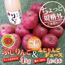 14位! 口コミ数「0件」評価「0」 〈訳あり ちょっと規格外〉 完熟みつ入りふじりんご 約4kg ＆ ふじりんごストレートジュース 1本 セット 《令和6年12月中旬～発送》･･･ 