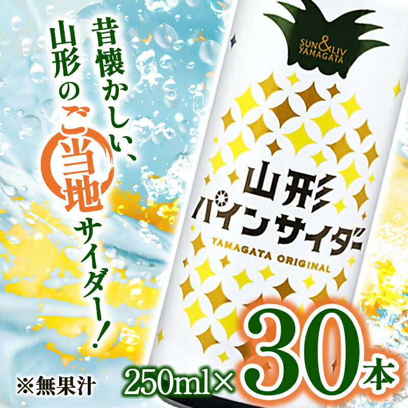 山形パインサイダー 250ml×30本入 山形食品 山形おきたま農業協同組合 ご当地 ジュース サイダー パインサイダー パイナップル 山形県 南陽市 1540