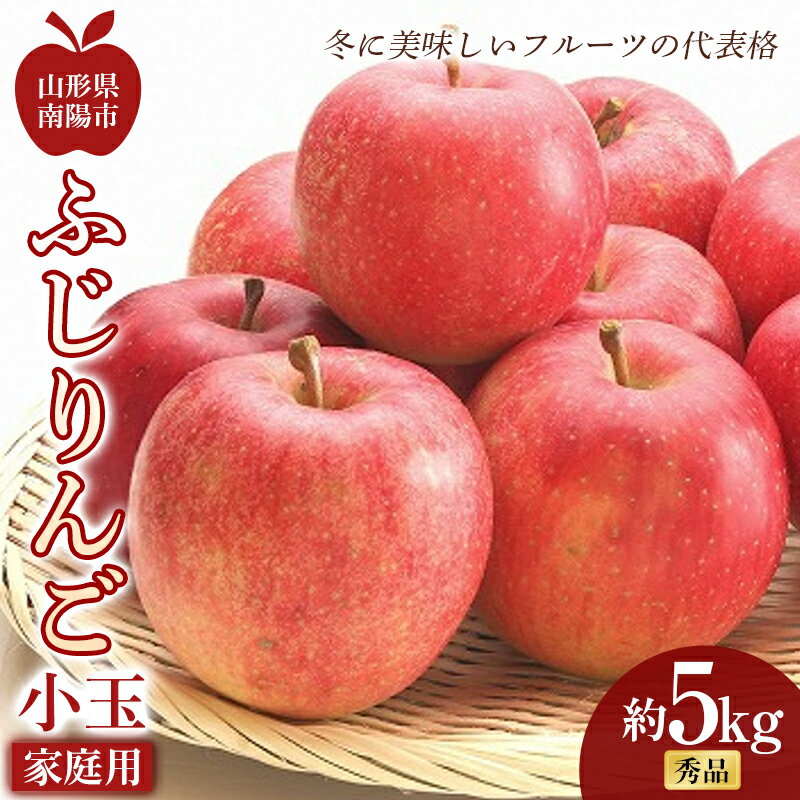 [令和6年産先行予約][家庭用] 小玉 ふじりんご 約5kg (20〜25玉 秀品) [令和6年11月中旬〜12月下旬発送] 『フードシステムズ』山形県 南陽市 [1392-R6]