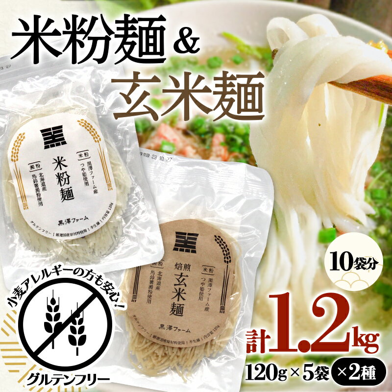 米粉麺・玄米麺 合計1.2kg(120g×5袋×2種類)黒澤ファーム 1768