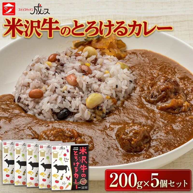 【ふるさと納税】 米沢牛のとろけるカレー (200g×5個セット) 『スパイスキッチン成ス』 山形県 南陽市 [1796]のサムネイル