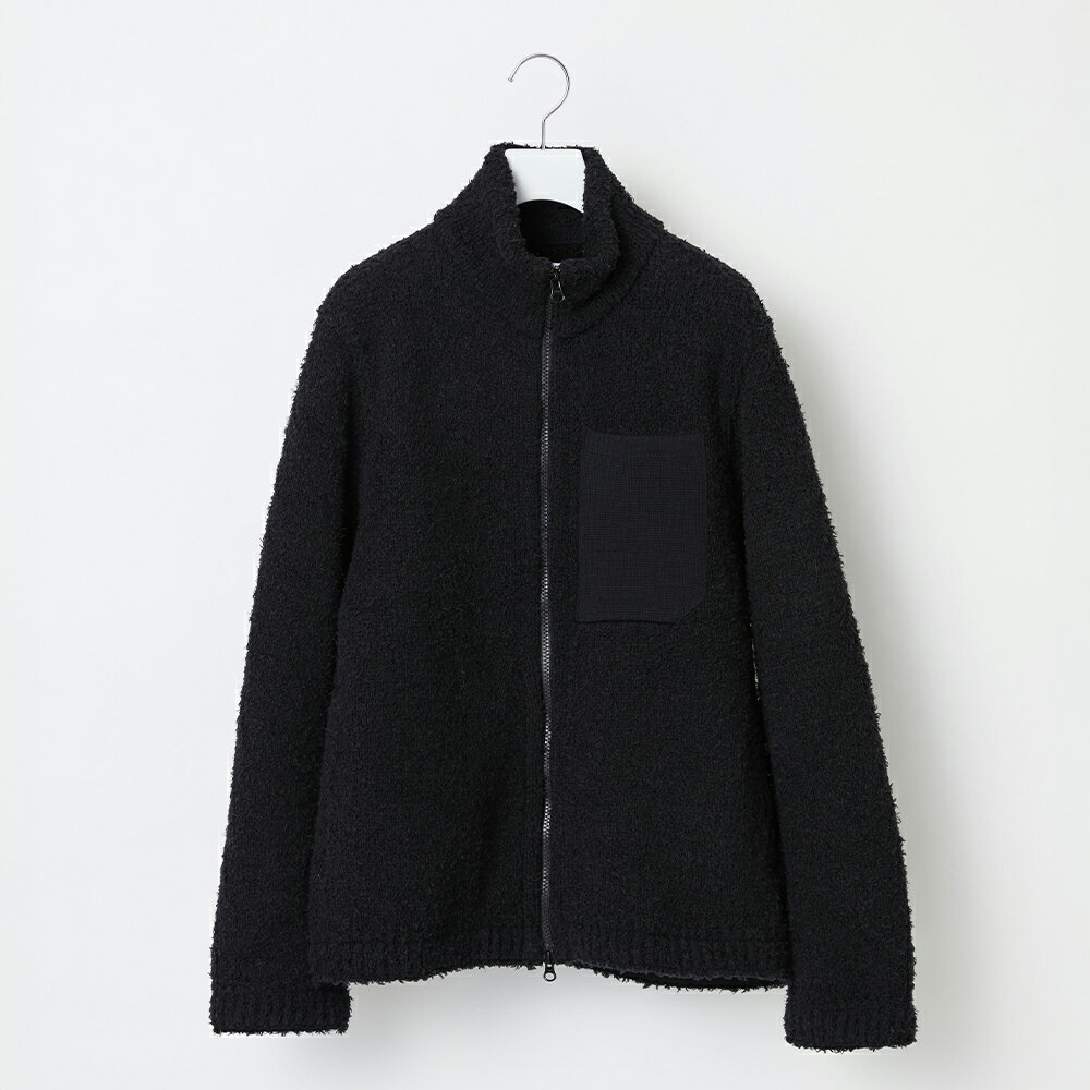 【ふるさと納税】≪順次発送≫【Yonetomi】KNIT FLEECE BLOUSON BLACK 黒 ニットフリースブルゾン 服 洋服 ユニセックス メンズ ...