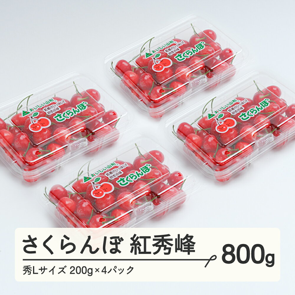 さくらんぼ 紅秀峰 秀Lサイズ 800g (200gx4パック) フードパック 2024年産 令和6年産 山形県産 ns-bsslp800