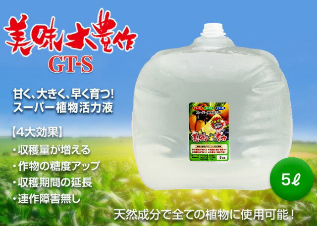 ガーデニング・農業(園芸薬剤・植物活性剤)人気ランク27位　口コミ数「0件」評価「0」「【ふるさと納税】 植物活力液 美味大豊作 GT-S 5L 肥料 園芸 野菜 花 作物 F21A-423」