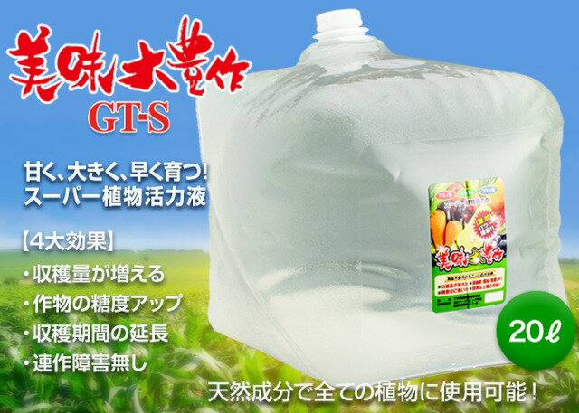 ガーデニング・農業(園芸薬剤・植物活性剤)人気ランク13位　口コミ数「0件」評価「0」「【ふるさと納税】 植物活力液 美味大豊作 GT-S 20L 肥料 園芸 野菜 花 作物 F21A-425」