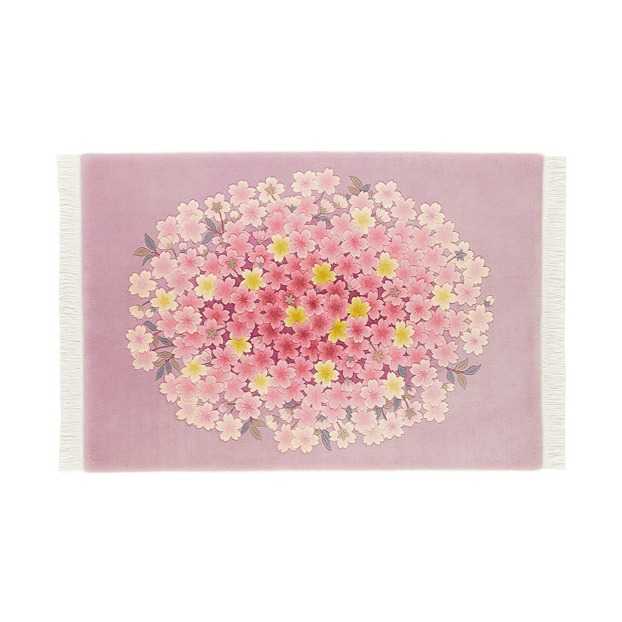 【ふるさと納税】《山形緞通 古典ライン》『桜花図』（縦140×横200cm） オリエンタルカーペット 絨毯 じゅうたん 高級 高品質 インテリア ラグ マット 敷物 F21A-177