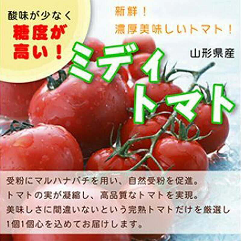 【ふるさと納税】【2024年先行予約】山形県中山町産高糖度ミディトマト《シンディスイート》約2kg 期間限定 数量限定 濃厚 リコピン 甘い おやつ サラダ 完熟 新鮮 F4A-0111