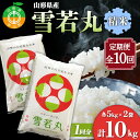 【ふるさと納税】【定期便】山形県産 雪若丸 精米5kg×2袋 計10kg×10回 ブランド米 こめ ご飯 ごはん 白米 毎月届く F4A-0517