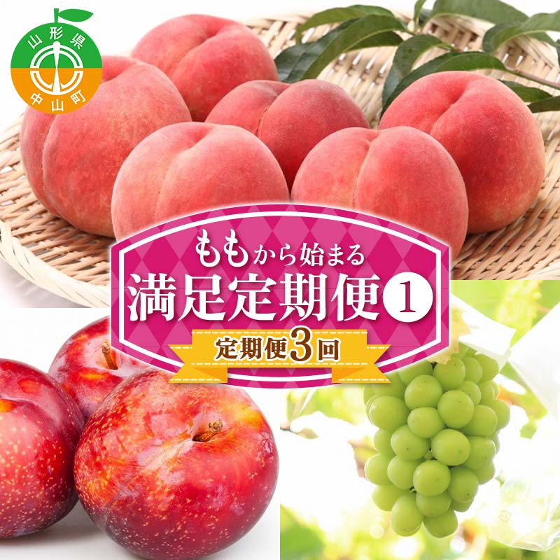 【ふるさと納税】 【定期便 3回】桃から始まる満足定期便(1) 桃 もも 白桃 すもも 秋姫 シャインマスカット 果物 フルーツ 山形県 中山町 F4A-0451