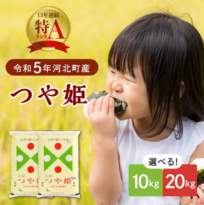 令和5年産 米 発送時期が選べる 特別栽培米 つや姫 10kg 20kg 山形県産 【JAさがえ西村山】つやひめ 山形県 河北町 2023年 令和5年 白米 精米 こめ ブランド米 ごはん ご飯 送料無料 お取り寄せ