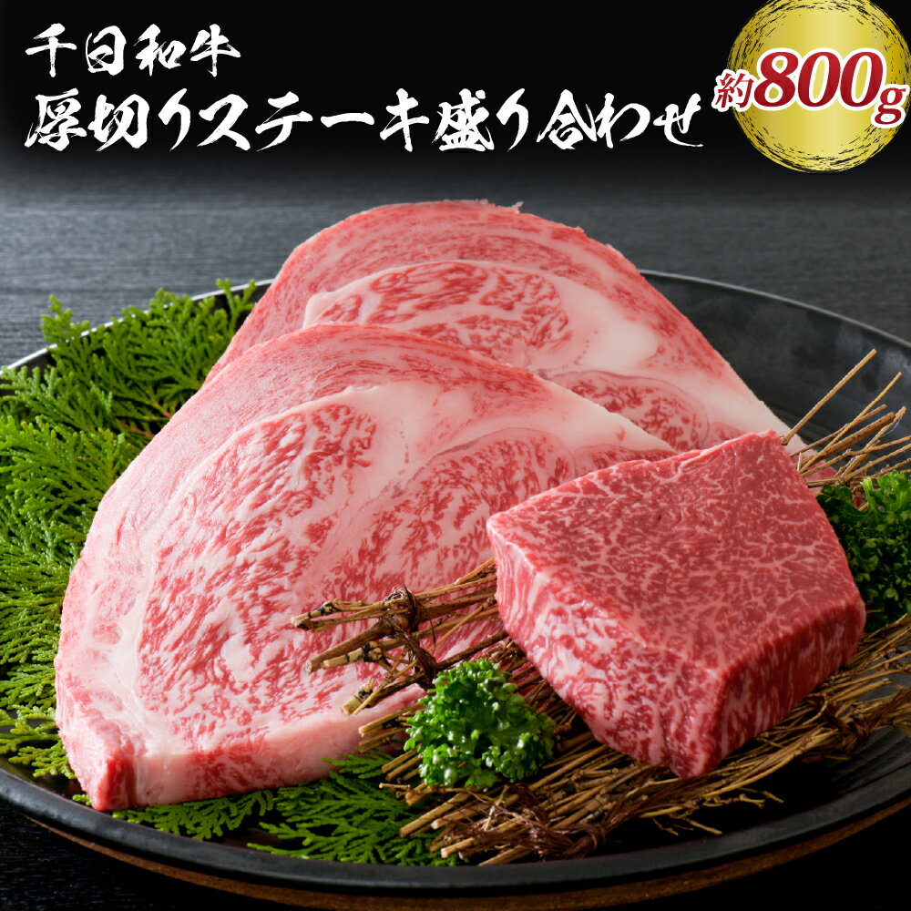 山形牛 厚切り ステーキ 盛り合わせ 約800g牛肉 和牛 千日和牛 ロース サーロイン モモ 国産 山形県産 お取り寄せ グルメ 食べ比べ 冷凍 送料無料