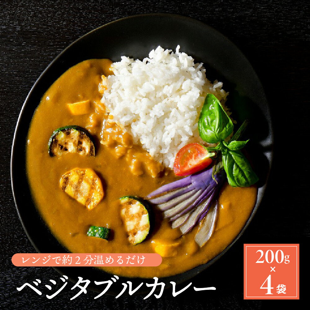 8位! 口コミ数「0件」評価「0」 かほく イタリア ベジタブル カレー 200g×4袋 セット 簡単 便利 ♪ 電子レンジ で 約 2分 温める だけ！