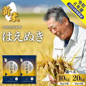 【ふるさと納税】【令和6年産 米】はえぬき 量が選べる 10kg / 20kg 山形県産 先行予約発送時期が選べる 2024年産 米 送料無料 山形県 河北町 先行受付 お米 白米 精米 こめ ごはん ご飯 おにぎり お取り寄せ グルメ 産地直送 【米COMEかほく協同組合】