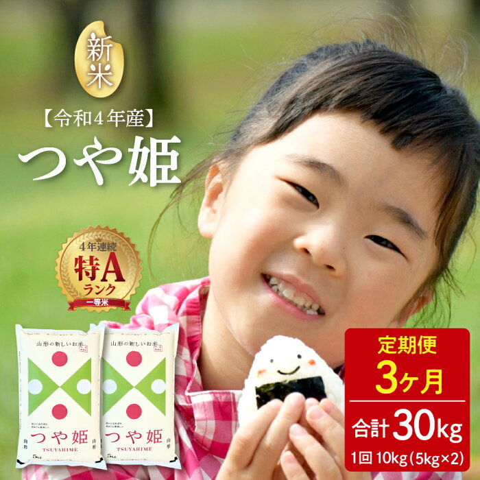 【ふるさと納税】※選べる配送時期※【令和4年産】特A つや姫 30kg（10kg×3回）定期便 一等米 山形県河北町産【丹野商店】