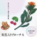 【ふるさと納税】パンの花 紅花入りブローチ(天然真珠付き)1