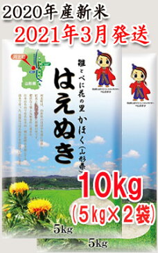 【ふるさと納税】【2021年3月発送分】山形県河北町産米はえぬき10kg（5kg×2袋）【JAさがえ西村山】