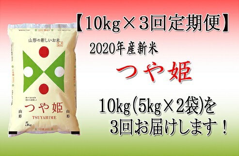 【ふるさと納税】【定期便】2020年河北町産「つや姫」特別栽培米10kg×3回