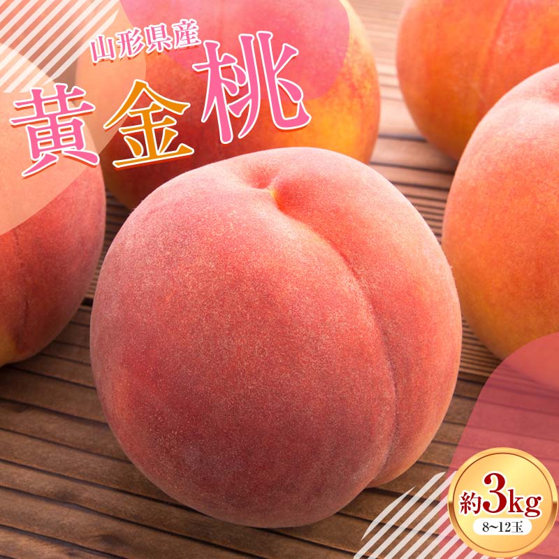 【ふるさと納税】 ≪2025年先行予約≫山形県産 黄金桃 約3kg（8～12玉） 秀品 柔らかくなる 2025年8月中旬から順次発送 黄桃 黄色 桃 もも モモ 果物 くだもの 夏果実 フルーツ 産地直送 山形県 西川町 月山 FYN6-114
