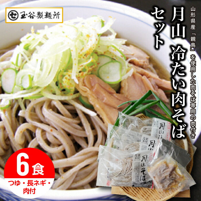 【ふるさと納税】 山形県 西川町【玉谷製麺所】 月山 冷たい 肉そば 6食セット めんつゆ付 生麺 生めん そば soba 蕎麦 そばつゆ 蕎麦つゆ 西川町 お取り寄せ B級グルメ 郷土料理 FYN9-224