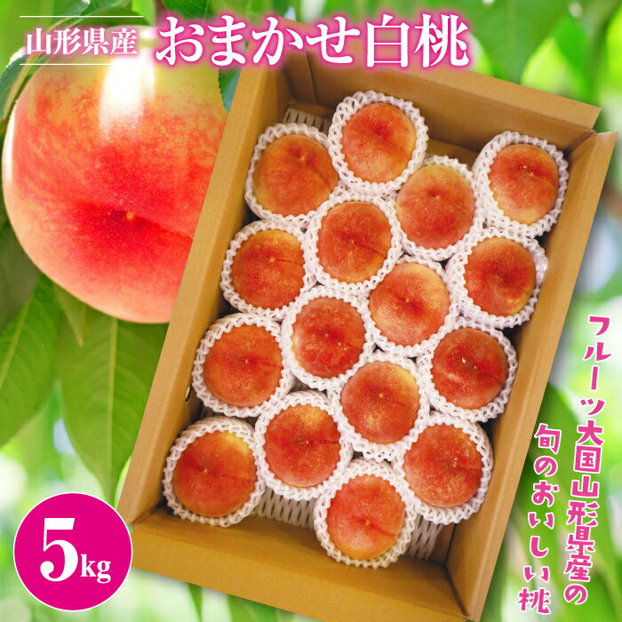 7位! 口コミ数「8件」評価「3.38」 《先行予約》2024年 山形県産 ご自宅用 品種おまかせ 白桃 5kg 2024年8月上旬から順次発送 もも モモ 桃 訳あり くだもの ･･･ 