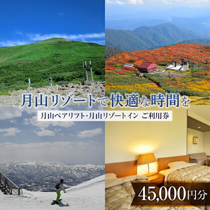 山形県西川町 月山リゾート・スキー場で使える 月山観光開発利用券 45000円分 FYN9-397