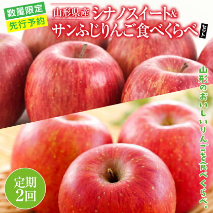 ≪先行予約≫【定期便2回】ご家庭用 2024年 山形県産 りんご 食べ比べ 2回お届け 2024年10月中旬から順次発送 シナノスイート サンふじ 林檎 りんご リンゴ 秋果実 果物 くだもの フルーツ 自宅用 産地直送 期間限定 山形県 西川町 月山 FYN9-407