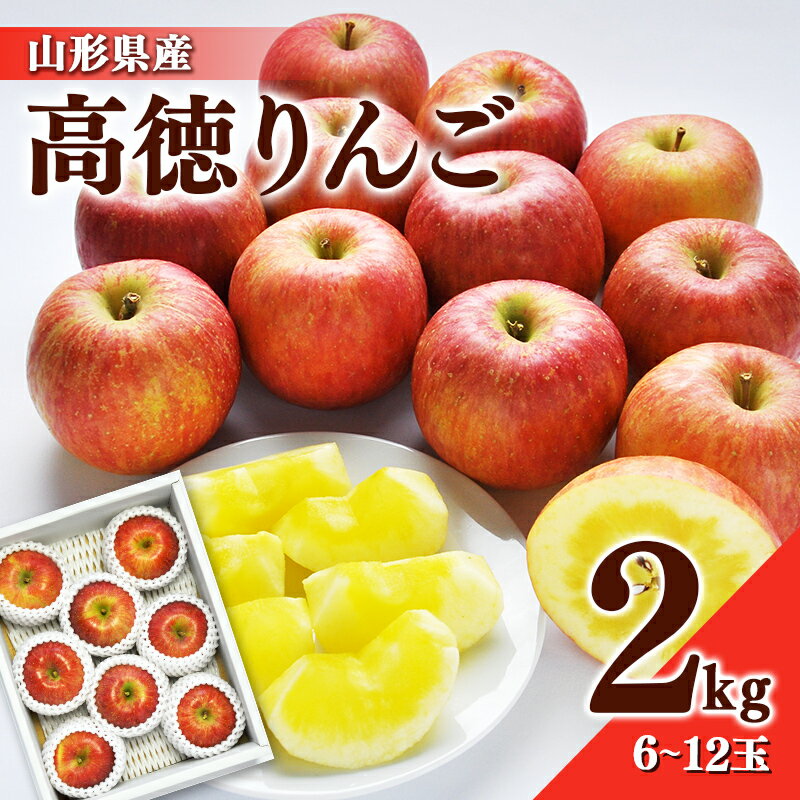 [先行予約]2024年 山形県産 高徳 りんご 約2kg(6〜12玉)2024年10月下旬頃から順次発送 くだもの 果物 フルーツ 秋果実 リンゴ 林檎 小玉 蜜 ギフト 化粧箱 産地直送 山形県 西川町 月山 FYN9-688