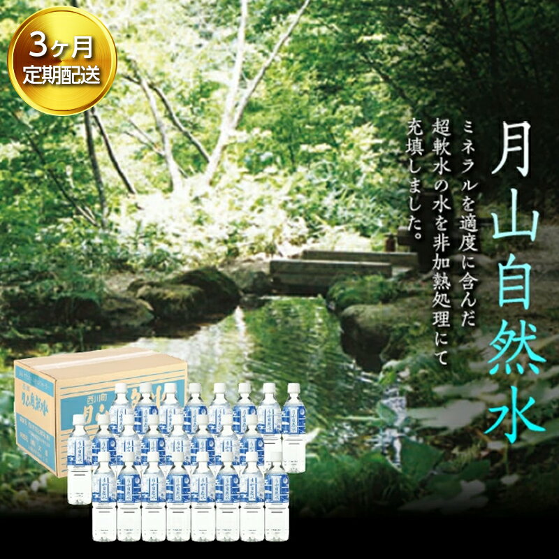 【ふるさと納税】【定期便】月山自然水500ml×24本×3ヶ月コース 天然水 国産 備蓄 防災 保存 ペットボ...