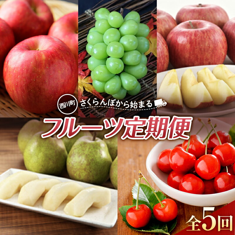 【ふるさと納税】 【定期便 5回】さくらんぼから始まるフルーツ定期便 さくらんぼ シャインマスカット りんご ラフランス 葡萄 ぶどう 洋梨 洋ナシ 果物 くだもの 山形県 西川町 FYN9-734のサムネイル