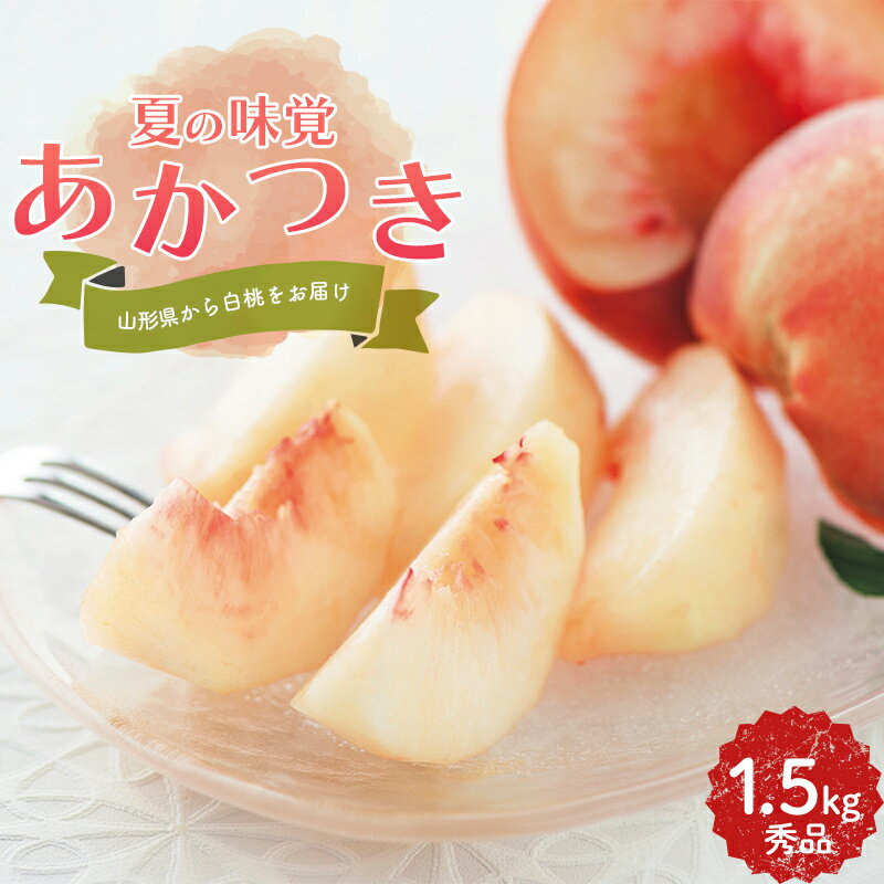 【ふるさと納税】 《先行予約》 2024年 山形県産 白桃 あかつき1.5kg（5～7玉） 秀品 2024年7月下旬から順次発送 桃 もも モモ 果物 フルーツ 夏果実 硬め 山形県 西川町 月山 FYN9-895