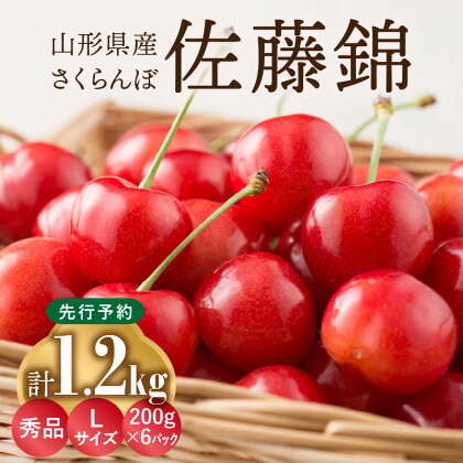 ≪先行予約≫さくらんぼ 佐藤錦 1.2kg (200g×6) 秀品 Lサイズ【2024年6月中旬頃～発送予定】【山形県産さくらんぼ】