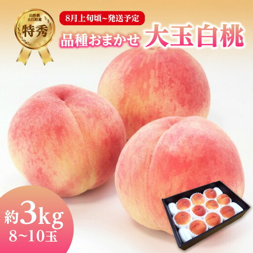 【ふるさと納税】《先行受付》品種おまかせ 大玉白桃 約3kg【特秀】 (8~10玉)【2025年8月上旬頃~発送予定】 【ふるさと納税】《先行受付》品種おまかせ 大玉白桃 約3kg【特秀】 (8~10玉)【2025年8月上旬頃~発送予定】