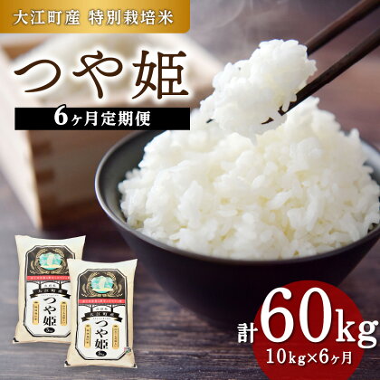 《6ヶ月定期便》大江町産 つや姫 10kg(5kg×2袋)×6ヶ月(計60kg)【山形県産 特別栽培米】