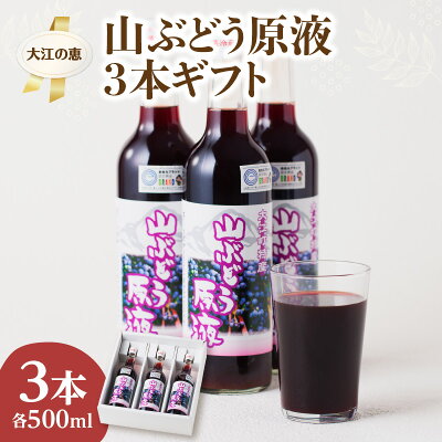 楽天ふるさと納税　【ふるさと納税】大江の恵 山ぶどう3本ギフト(各500ml)