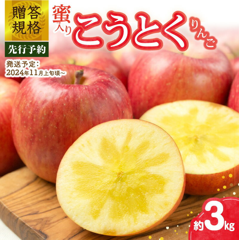 [先行予約]贈答規格 蜜入りこうとくりんご約3kg特秀〜秀[2024年11月上旬頃〜発送予定][大江町産・山形りんご・りんご専科 清野哲生]