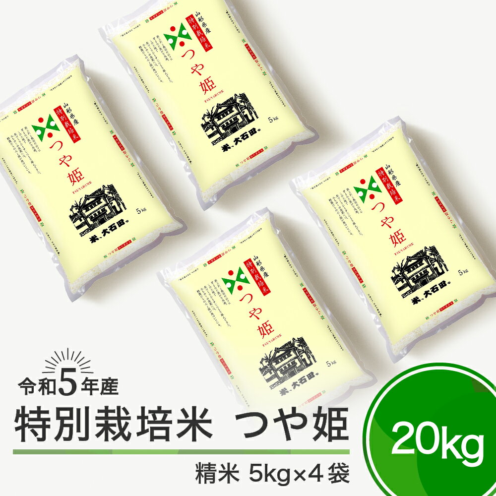 19位! 口コミ数「0件」評価「0」米 令和5年産 つや姫 20kg 大石田町産 特別栽培米 精米 送料無料 大石田