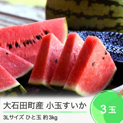 小玉 すいか 3L×3玉入り 2024年産 令和6年産 ひとりじめ 送料無料 スイカ 大石田