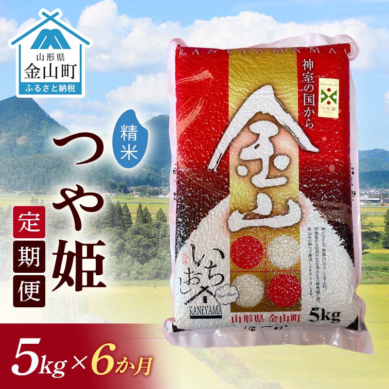 【ふるさと納税】令和7年産《定期便》金山産米 つや姫 【精米】5kg×6ヶ月 計30kg 6ヶ月 米 お米 白米 ご飯 精米 ブランド米 つや姫 送..