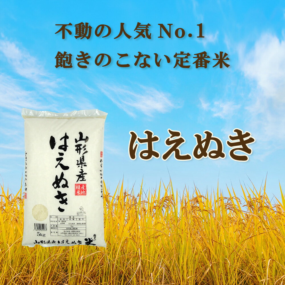 【ふるさと納税】【令和5年産】「山形県舟形町産　はえぬき」　選べる 精米 無洗米 10kg（5kg×2袋） 20kg（5kg×4袋） お米 白米 ふるさと納税米 返礼品 送料無料 ギフト ブランド米 大場惣吉商店 惣吉の米 【06363-0014～0017】