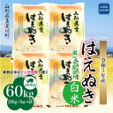  ＜配送時期が選べて便利な定期便＞ 令和5年産 真室川町厳選 はえぬき ＜白米＞ 60kg（20kg×2カ月ごと3回お届け）