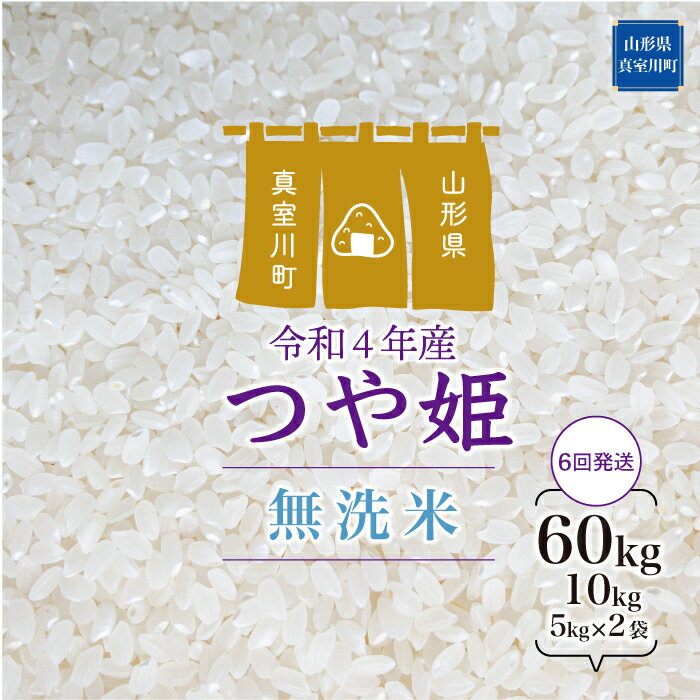 【ふるさと納税】 ＜早期受付 配送時期が選べる！＞ 令和4年産 真室川町 特別栽培米 つや姫 ＜無洗米＞ 60kg 定期便（10kg×6回お届け）