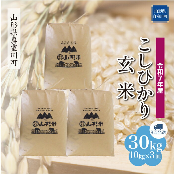 35位! 口コミ数「0件」評価「0」令和7年産 真室川町厳選 コシヒカリ ［玄米］ 30kg 定期便（10kg×3回お届け）