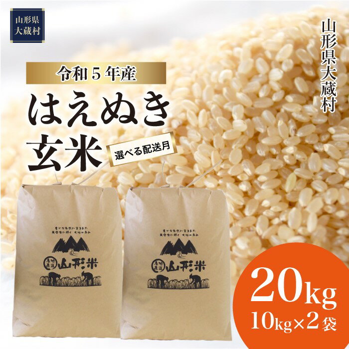 【ふるさと納税】＜令和5年産＞ 大蔵村 はえぬき ＜玄米＞ 20kg （10kg×2袋）