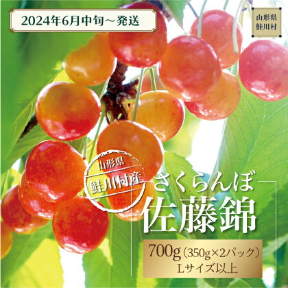 ［2024年6月中旬～発送］　鮭川村のさくらんぼ＜佐藤錦＞　700g