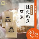 10位! 口コミ数「0件」評価「0」＜令和6年産米 早期受付＞ 鮭川村 はえぬき【玄米】 30kg （15kg×2袋）