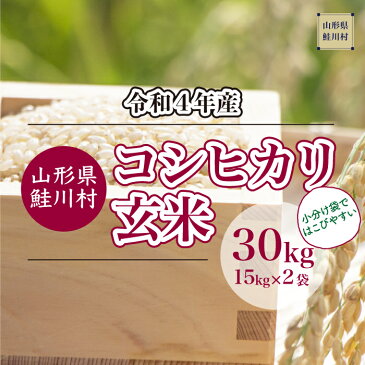 【ふるさと納税】令和4年産 鮭川村 コシヒカリ ＜玄米＞ 30kg （15kg×2袋）