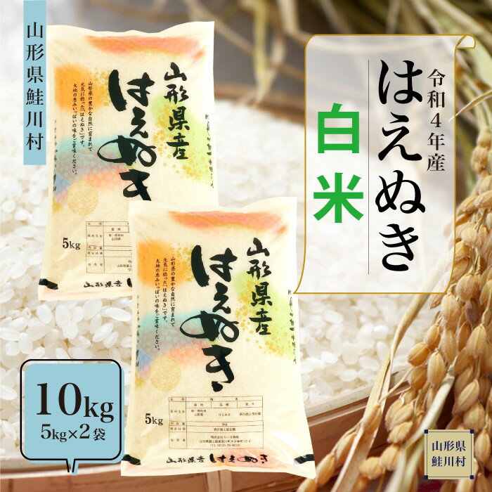 【ふるさと納税】 ＜配送時期が選べます＞ 【早期受付分】 令和4年産 鮭川村 はえぬき 【白米】 10kg（5kg×2袋）