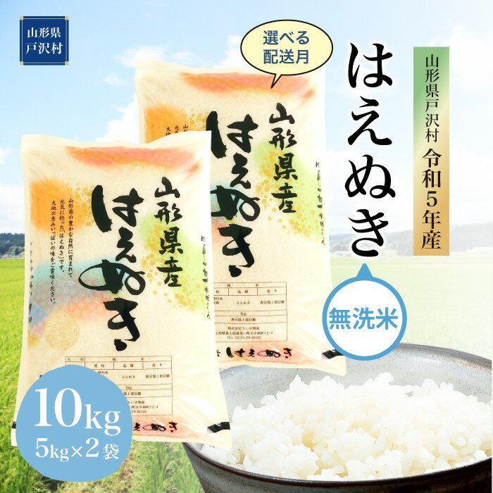 令和5年産 山形県戸沢村 厳選 はえぬき [無洗米] 10kg(5kg×2袋) [配送時期指定可]