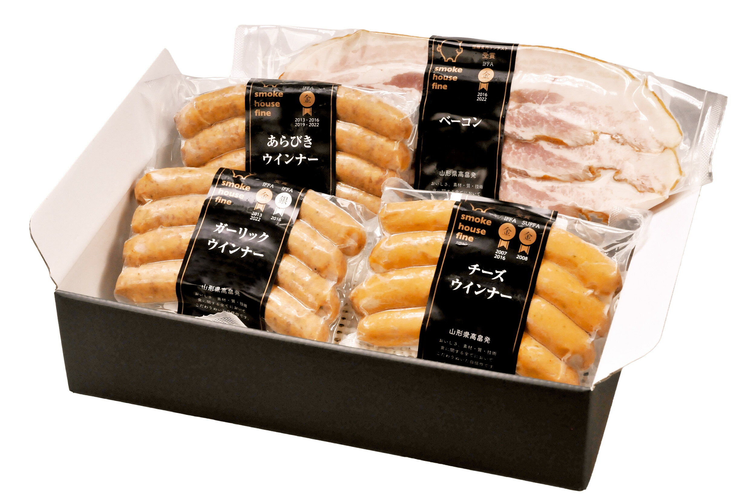 ソーセージ 詰め合わせ ファインセット 4種4個 [ファイン 山形県 高畠町 tk06ays750029] 豚 肉 ウィンナー ソーセージ ハム ベーコン 食べ比べ 詰合せ セット